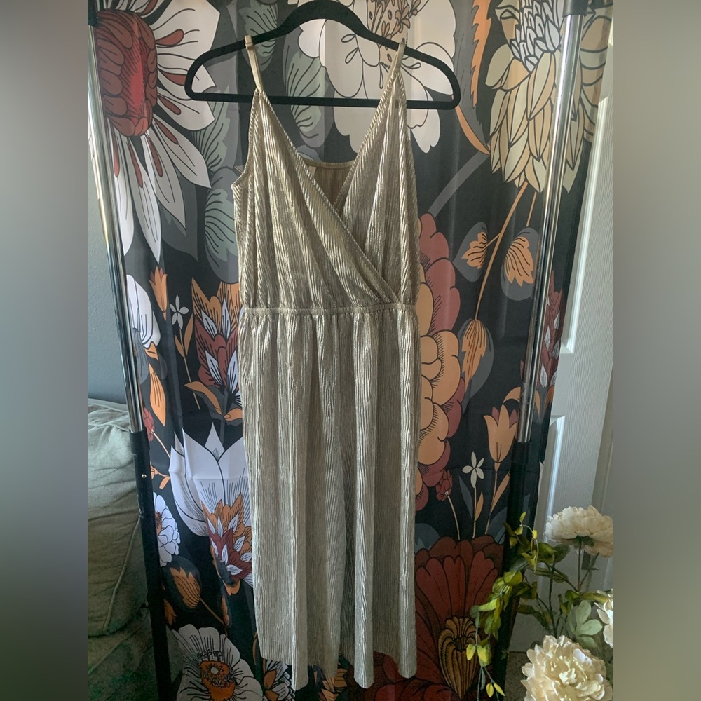 EUC Champagne / Gold Romper